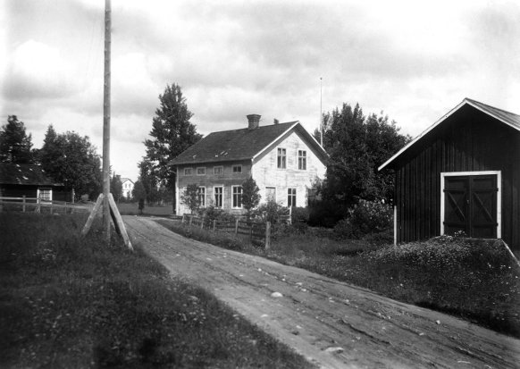 F d P O Lindbergs affär mm i Lungre, foto efter 1920